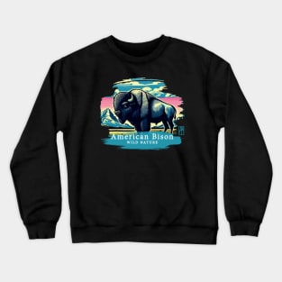 American Bison - WILD NATURE - BISON -9 Crewneck Sweatshirt